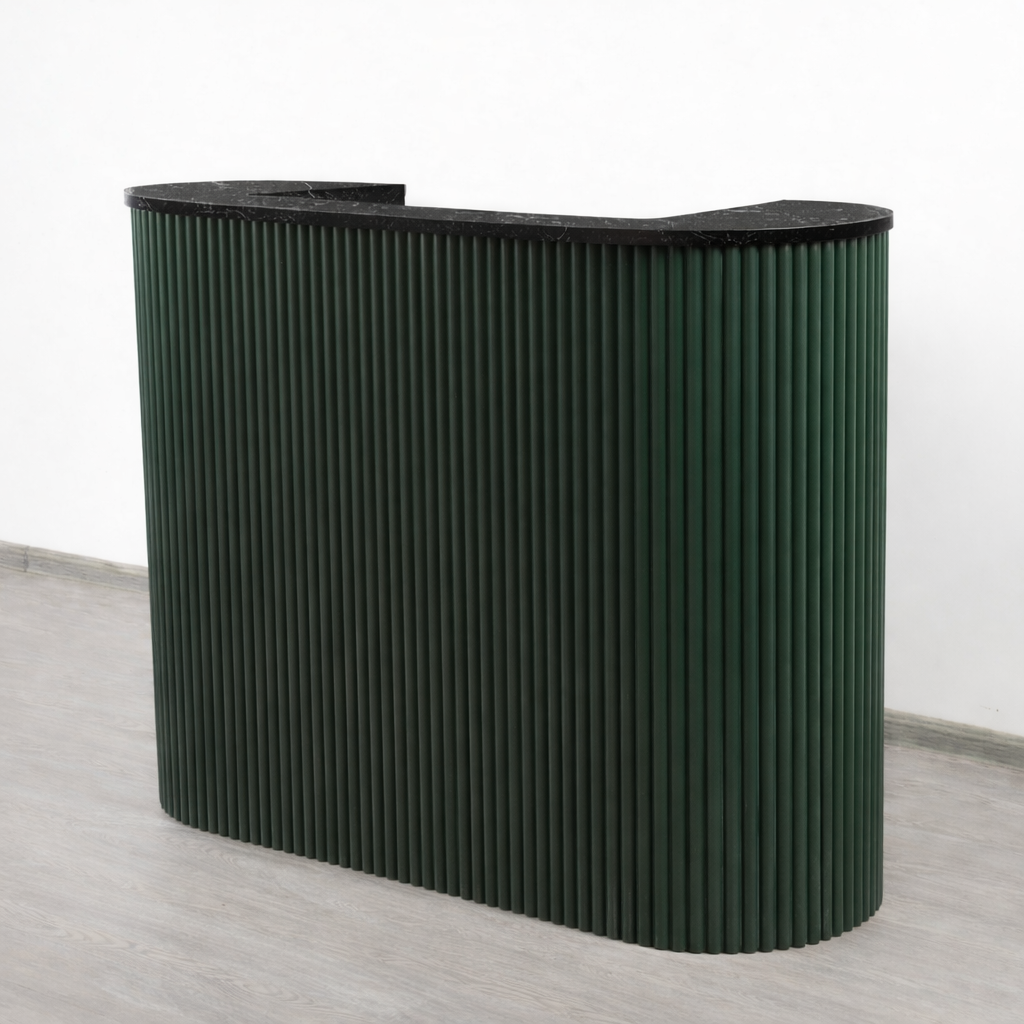 Mila Pure Tambour Reception Desk — Custom (39", 48", 58")