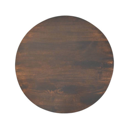 Round Rattan Centerpiece Coffee Table Solid Wood Drum