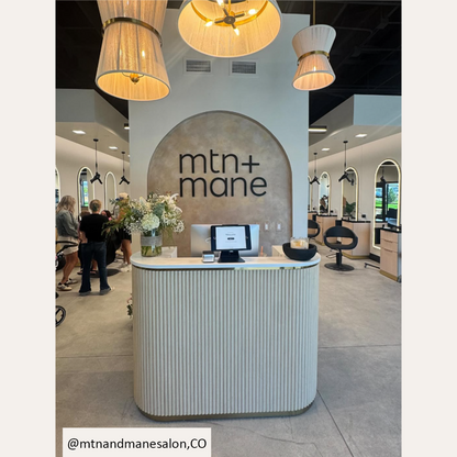 Mila Natural Oak Tambour Reception Desk — Large (58")