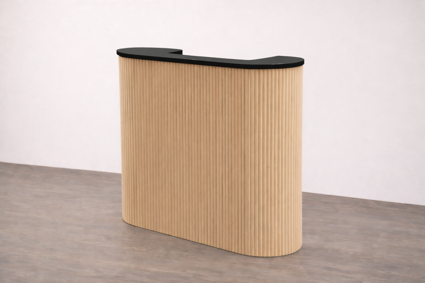 Mila Pure Tambour Reception Desk — Custom (39", 48", 58")