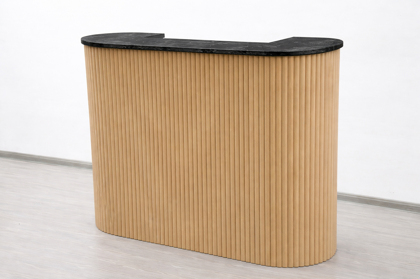 Mila Pure Tambour Reception Desk — Custom (39", 48", 58")