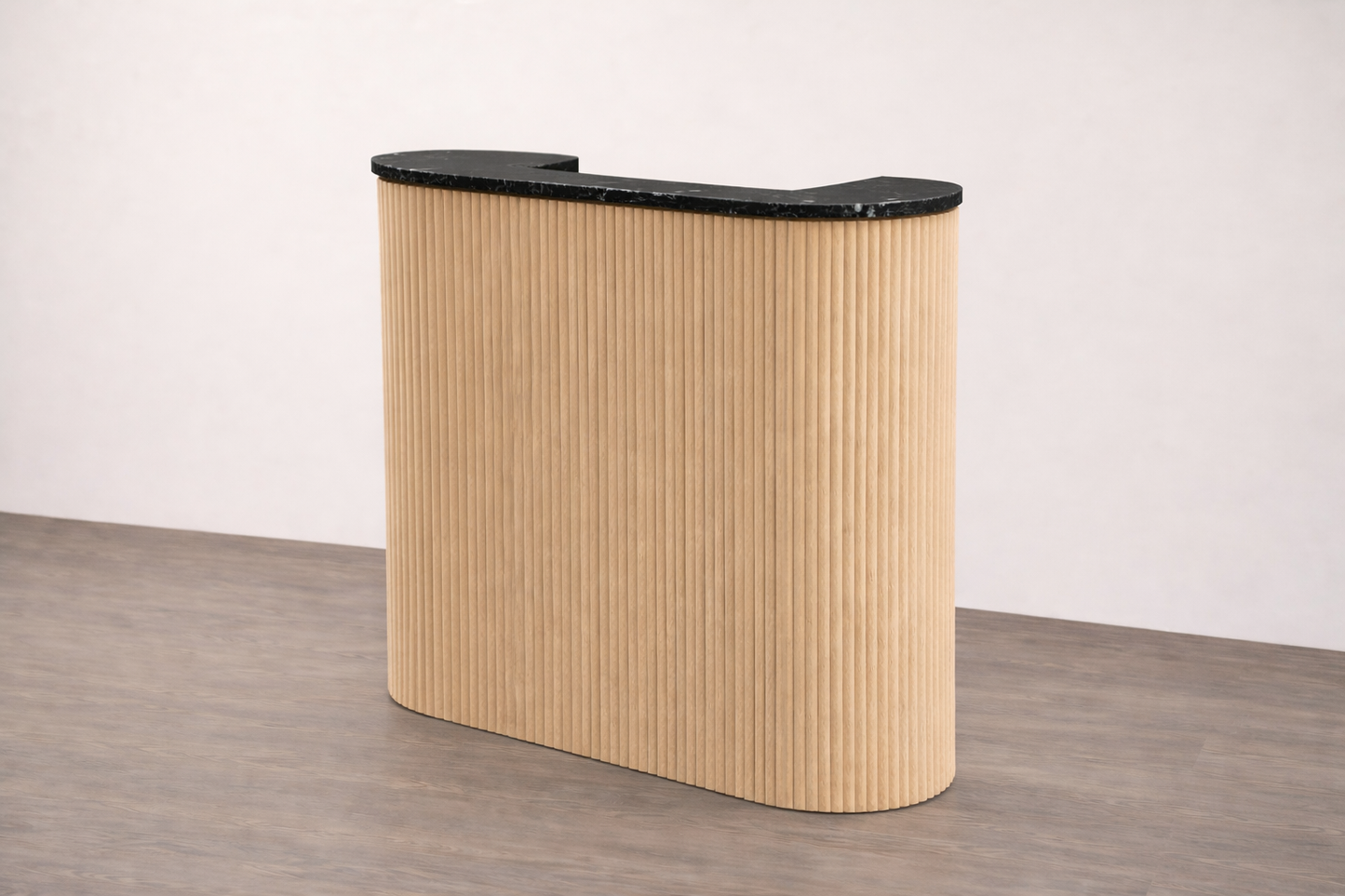 Mila Pure Tambour Reception Desk — Custom (39", 48", 58")