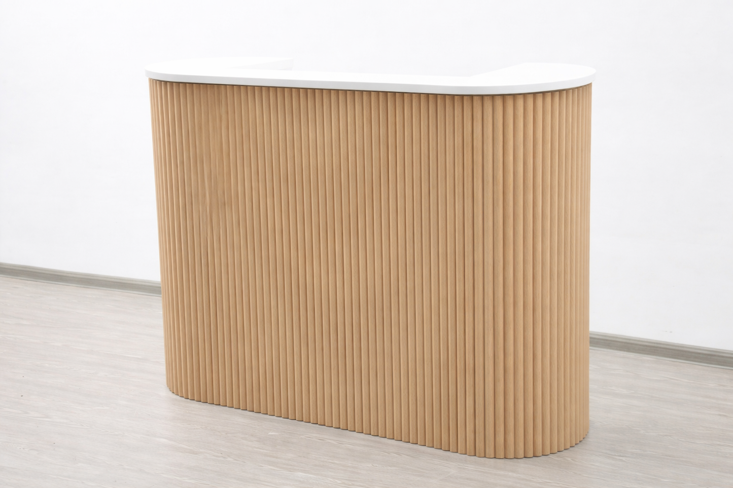 Mila Pure Tambour Reception Desk — Custom (39", 48", 58")