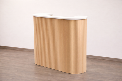 Mila Pure Tambour Reception Desk — Custom (39", 48", 58")
