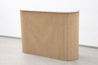 Mila Pure Tambour Reception Desk — Custom (39", 48", 58")