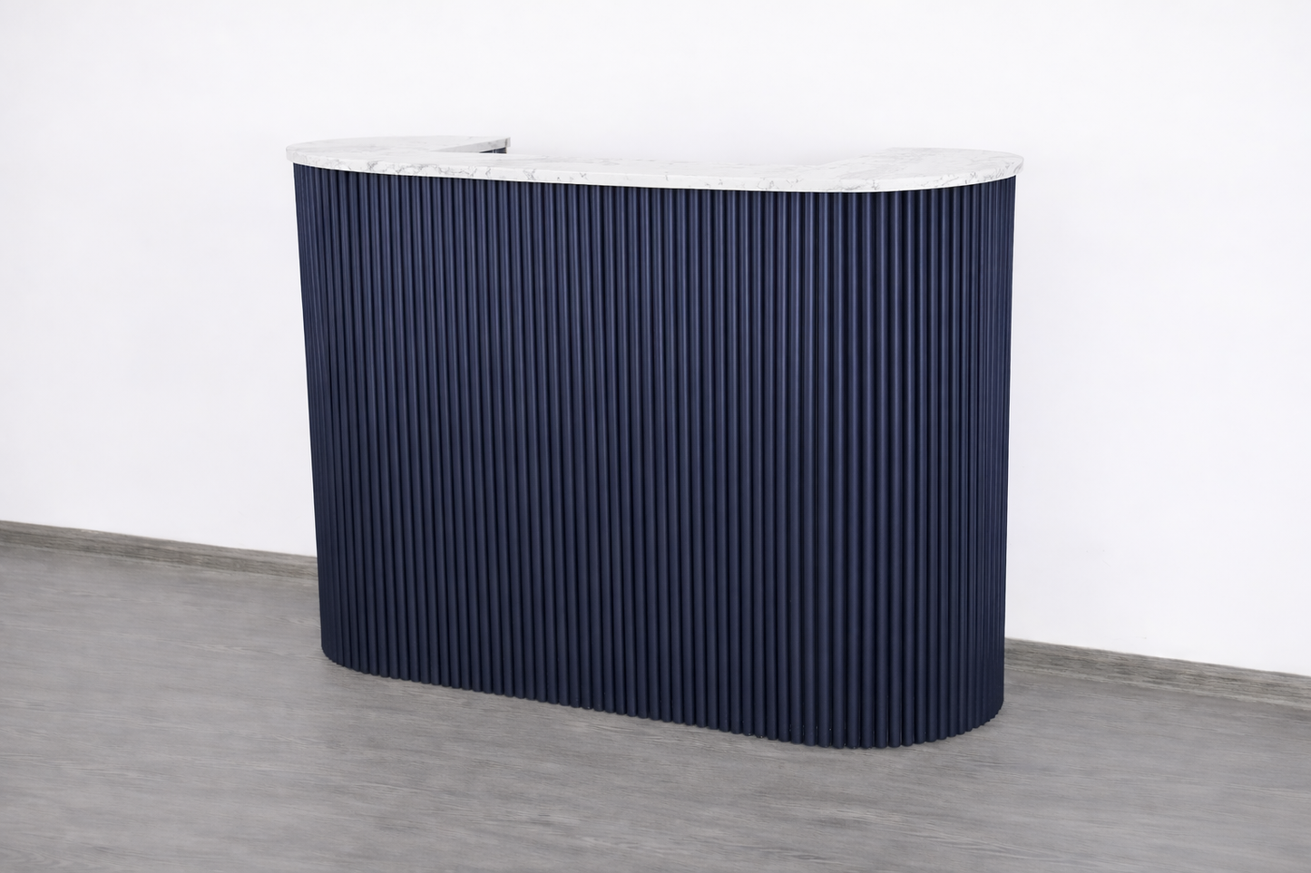 Mila Pure Tambour Reception Desk — Custom (39", 48", 58")