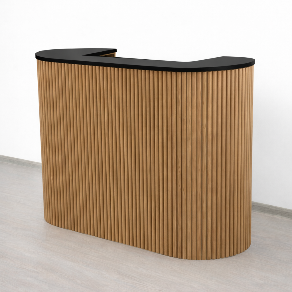 Mila Pure Tambour Reception Desk — Custom (39", 48", 58")