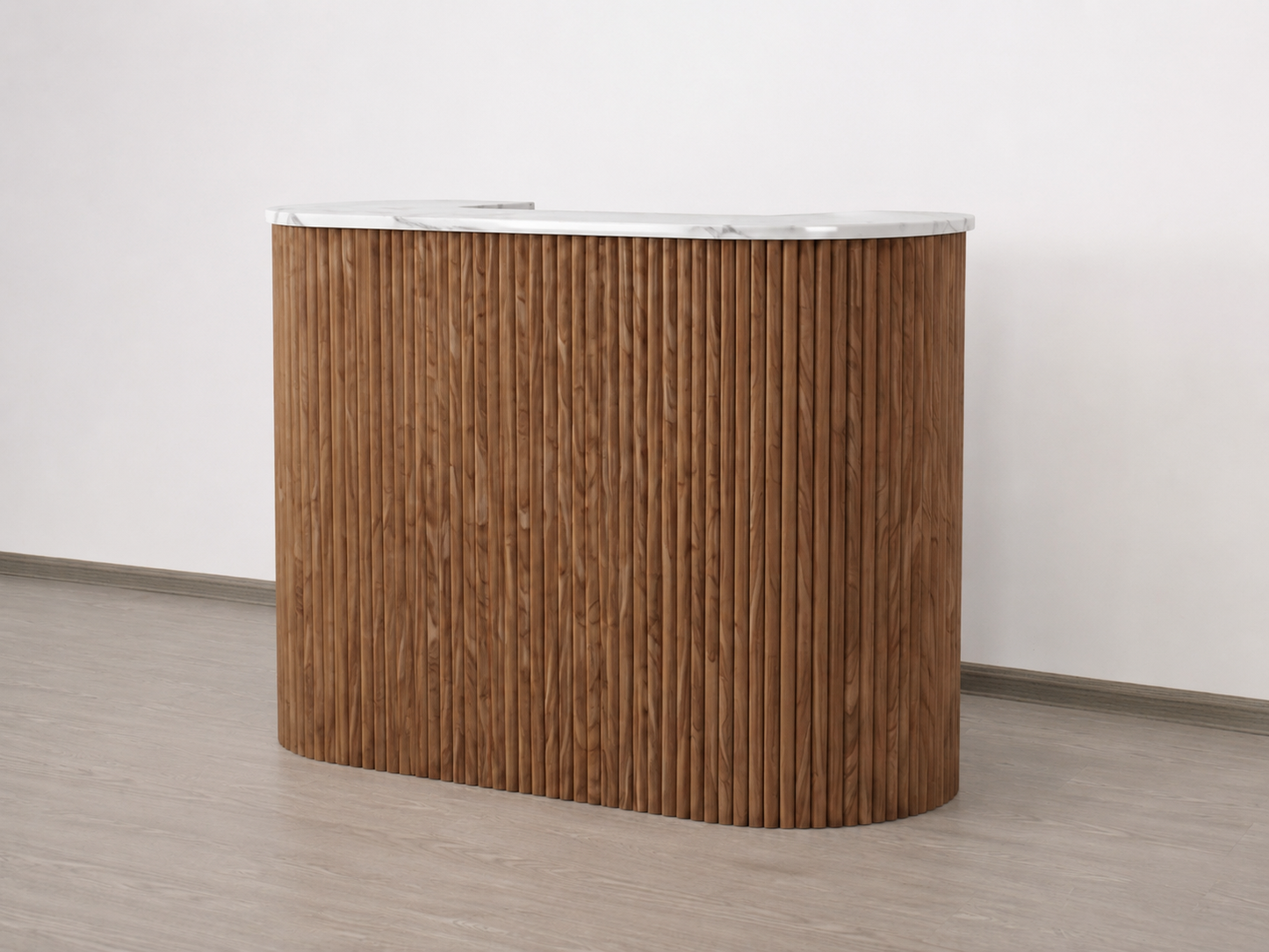 Mila Classic Tambour Reception Desk — Custom (39", 48", 58")