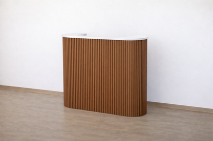 Mila Pure Tambour Reception Desk — Custom (39", 48", 58")
