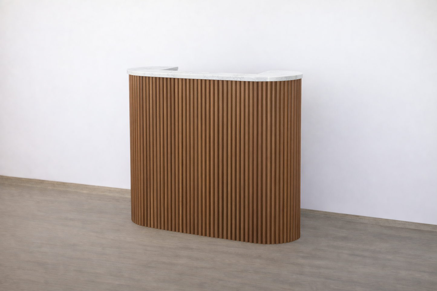 Mila Pure Tambour Reception Desk — Custom (39", 48", 58")