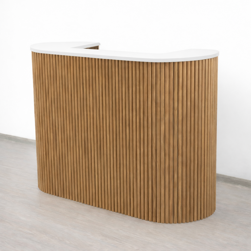 Mila Pure Tambour Reception Desk — Custom (39", 48", 58")