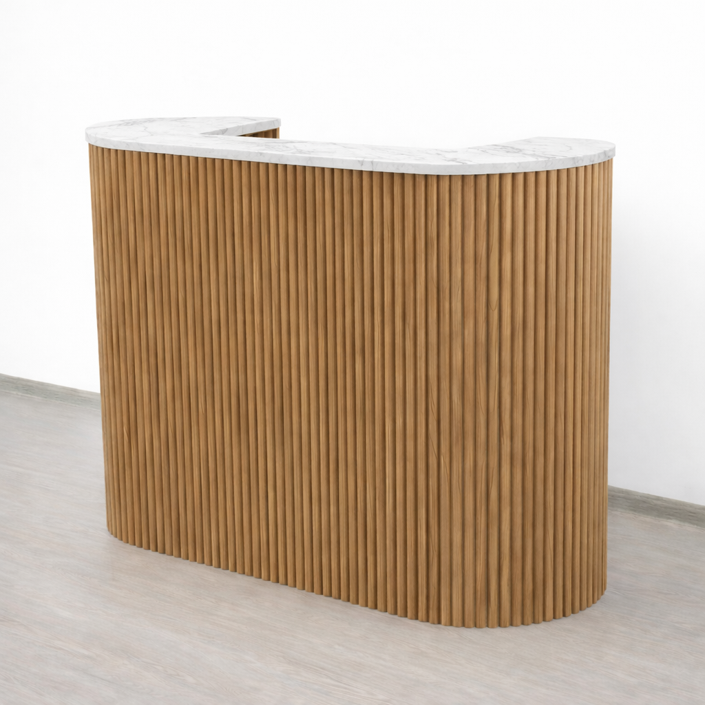 Mila Pure Tambour Reception Desk — Custom (39", 48", 58")