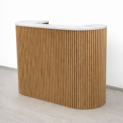 Mila Pure Tambour Reception Desk — Custom (39", 48", 58")