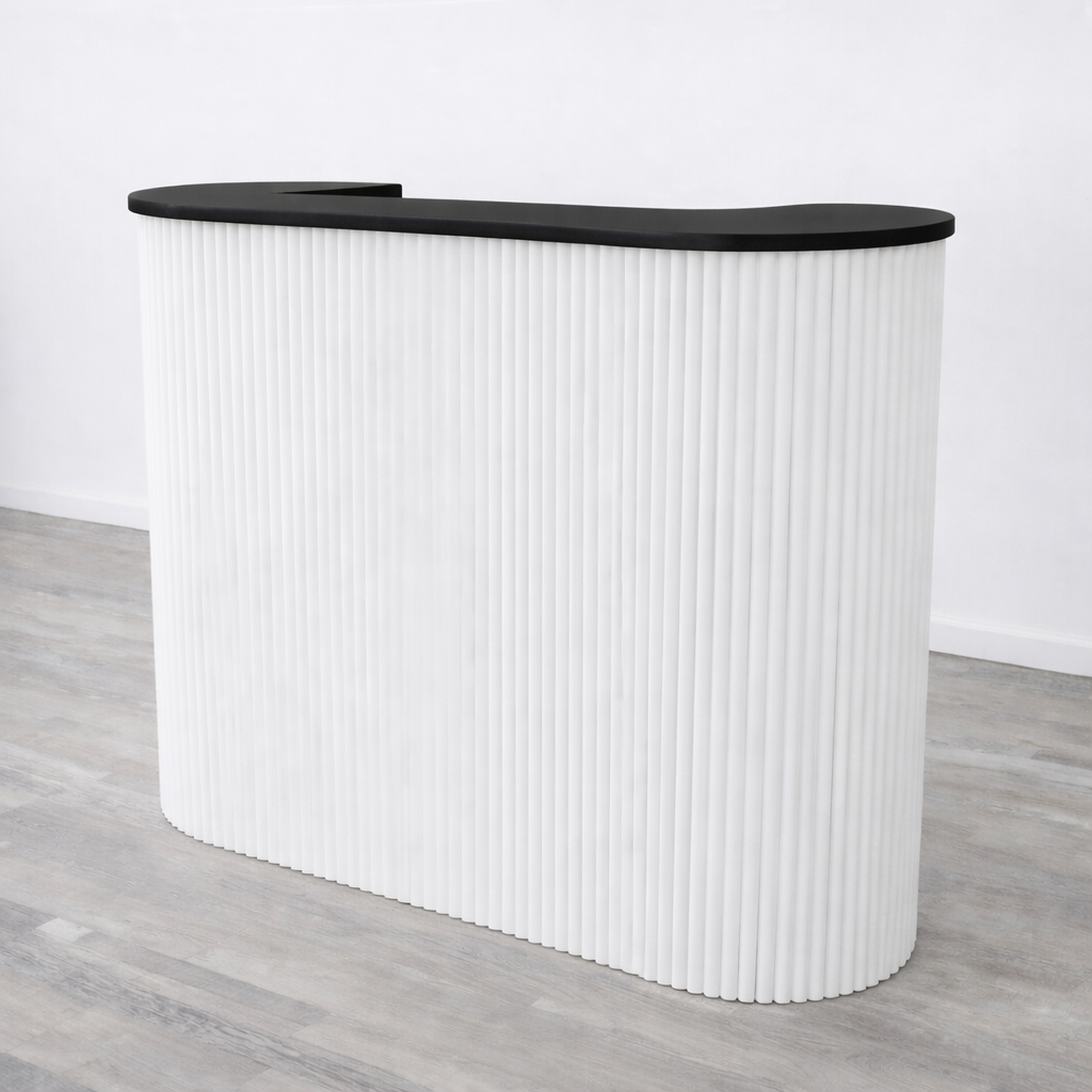 Mila Pure Tambour Reception Desk — Custom (39", 48", 58")