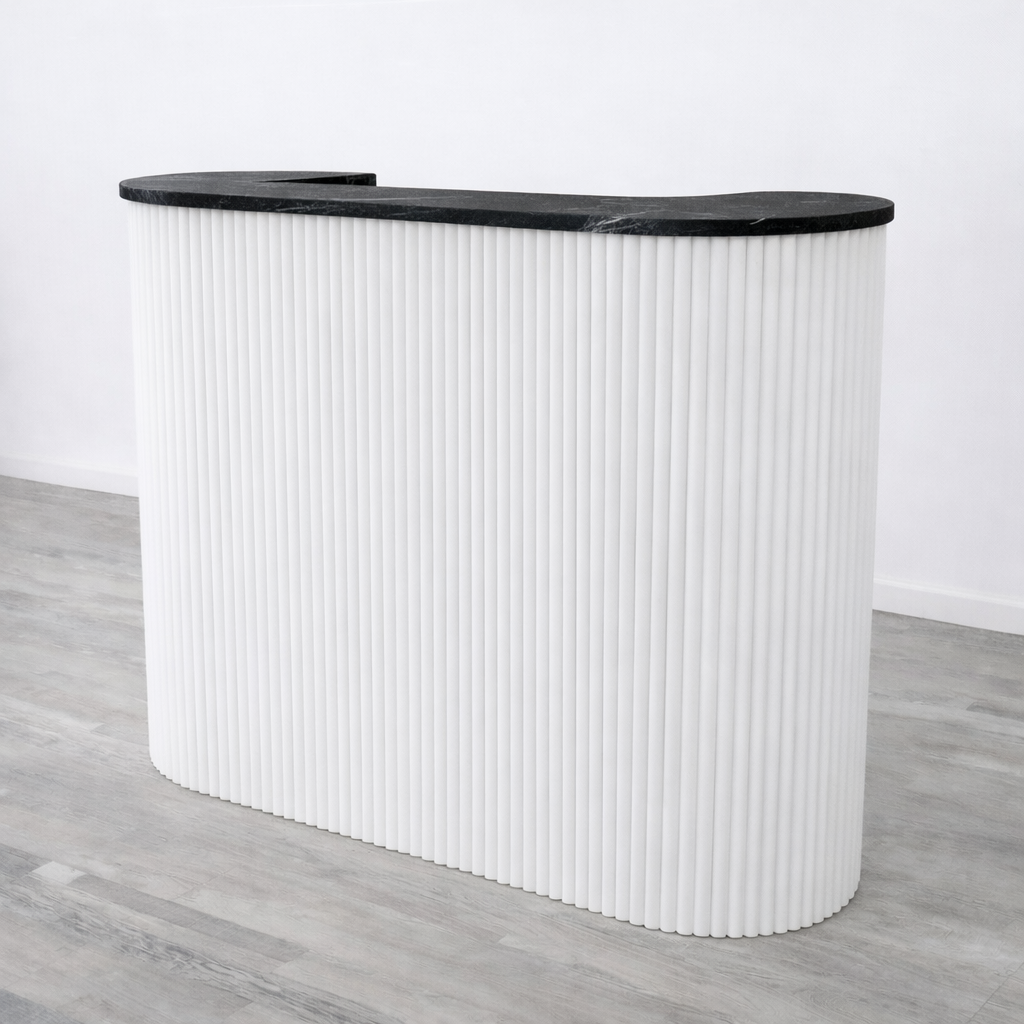 Mila Pure Tambour Reception Desk — Custom (39", 48", 58")