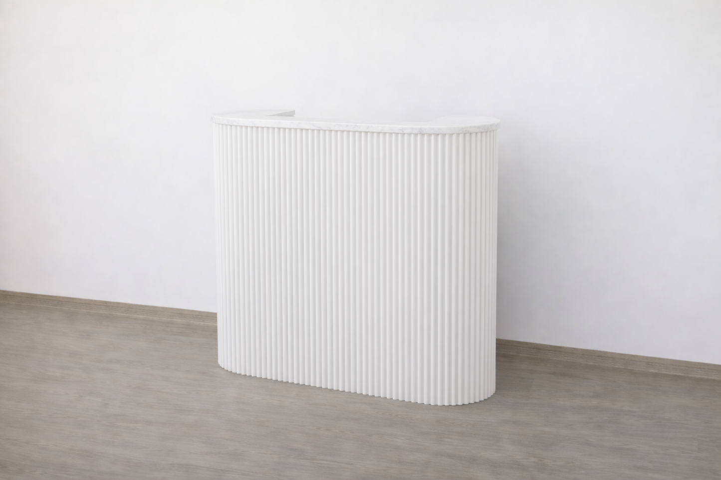 Mila Pure Tambour Reception Desk — Custom (39", 48", 58")