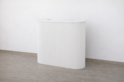 Mila Pure Tambour Reception Desk — Custom (39", 48", 58")