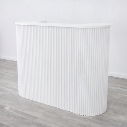 Mila Pure Tambour Reception Desk — Custom (39", 48", 58")