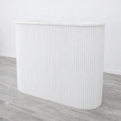 Mila Pure Tambour Reception Desk — Custom (39", 48", 58")