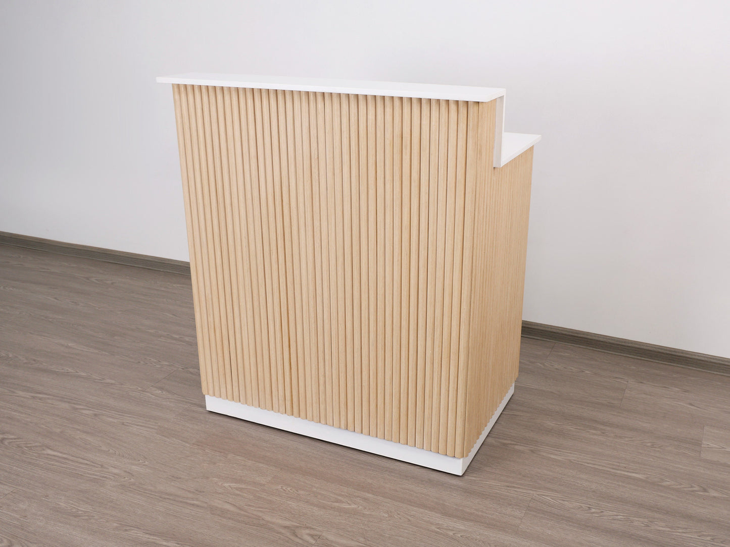 39" Natural Oak Tambour Reception Desk - Free Shipping