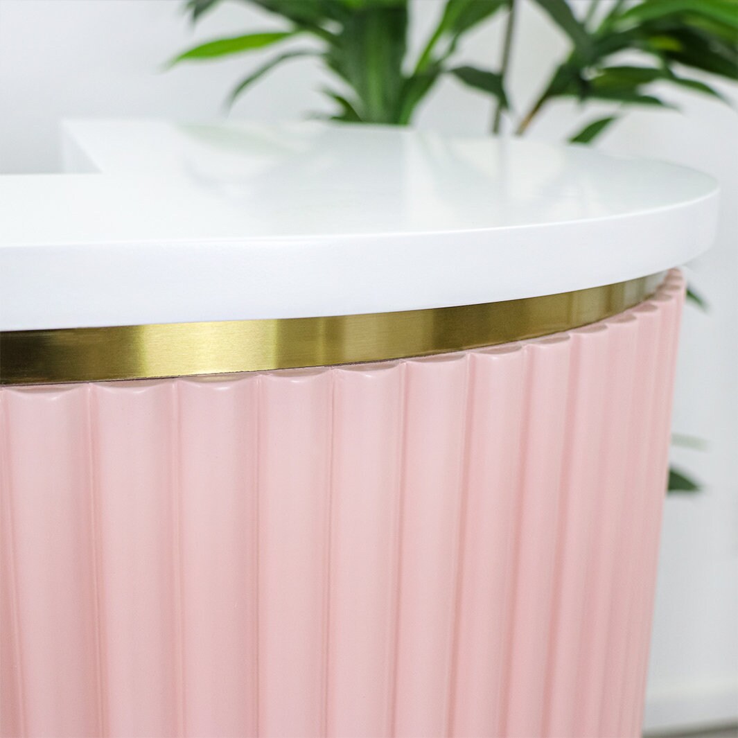 58" Pink Tambour Reception Desk - Free Shipping