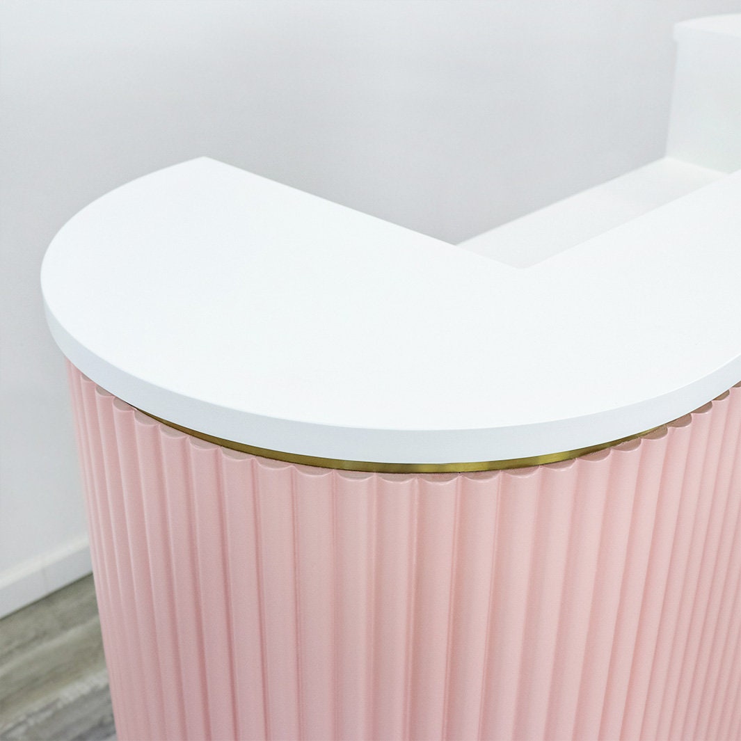 58" Pink Tambour Reception Desk - Free Shipping