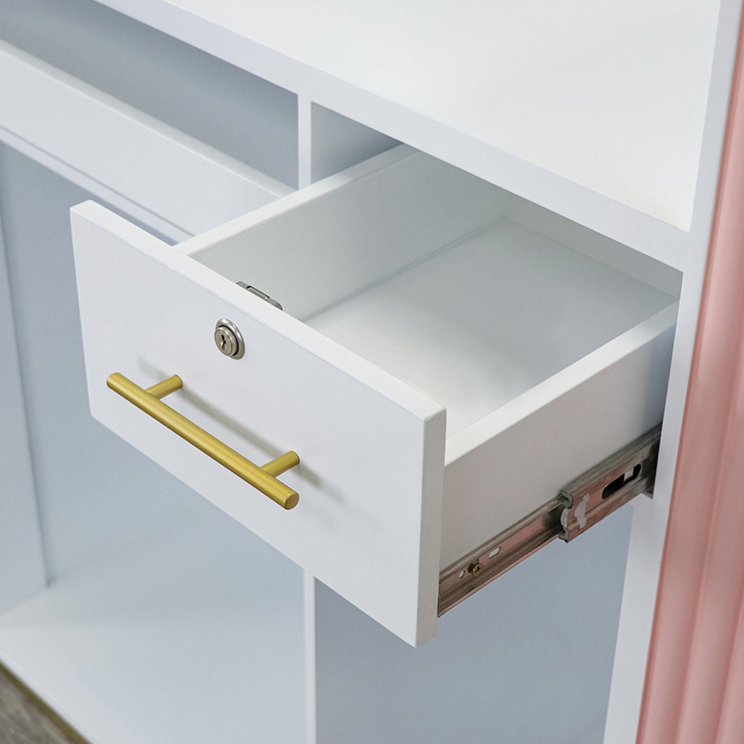 58" Pink Tambour Reception Desk - Free Shipping