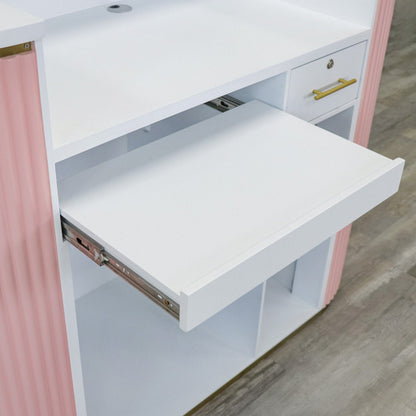 58" Pink Tambour Reception Desk - Free Shipping