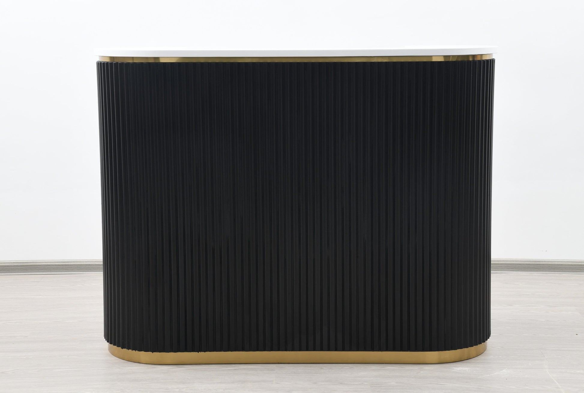 58" Black Tambour Reception Desk - Free Shipping