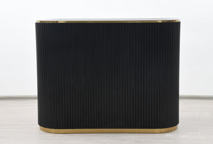 58" Black Tambour Reception Desk - Free Shipping