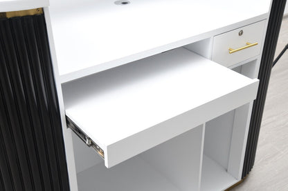 58" Black Tambour Reception Desk - Free Shipping