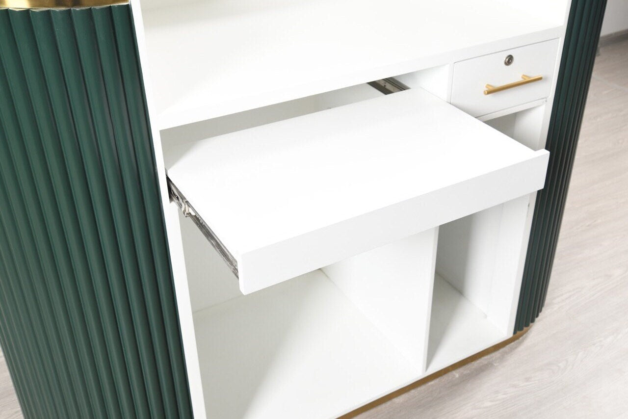 58" Evergreen Tambour Reception Desk - Free Shipping