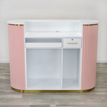 58" Pink Tambour Reception Desk - Free Shipping