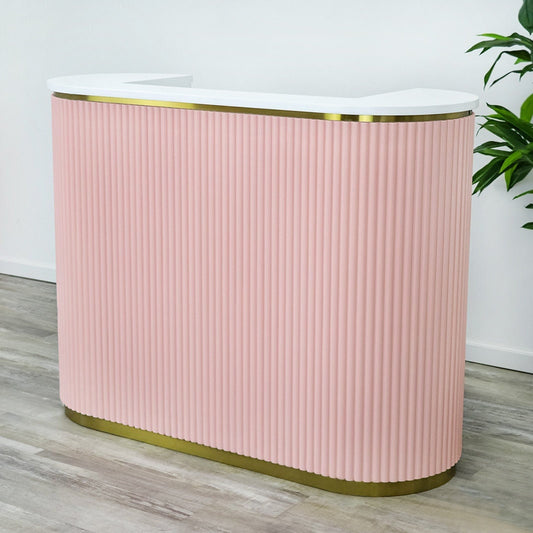 58" Pink Tambour Reception Desk - Free Shipping