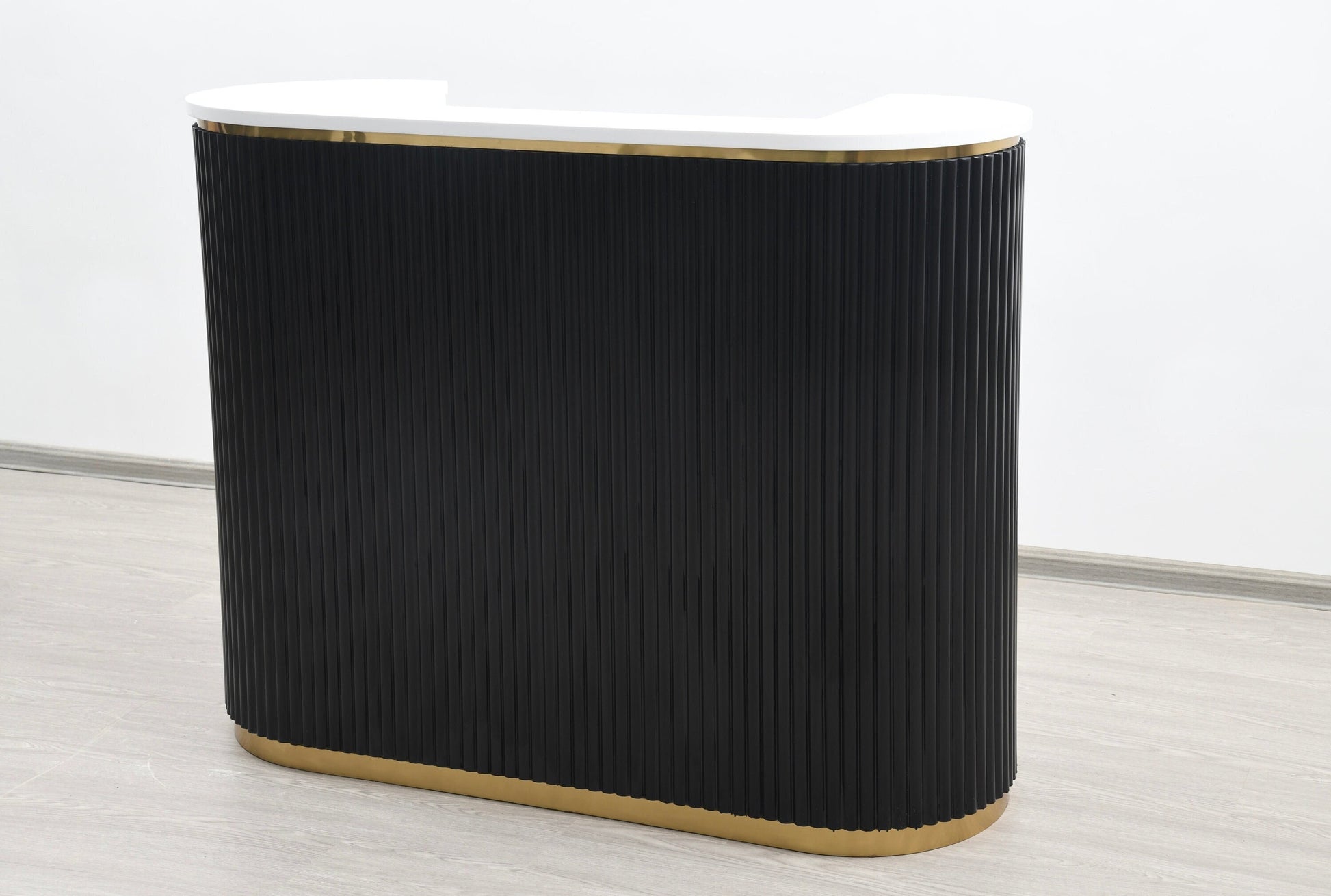 58" Black Tambour Reception Desk - Free Shipping