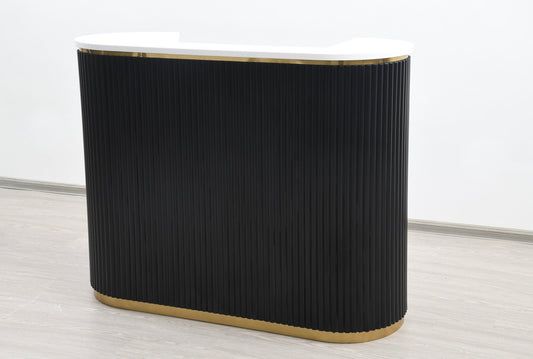 58" Black Tambour Reception Desk - Free Shipping