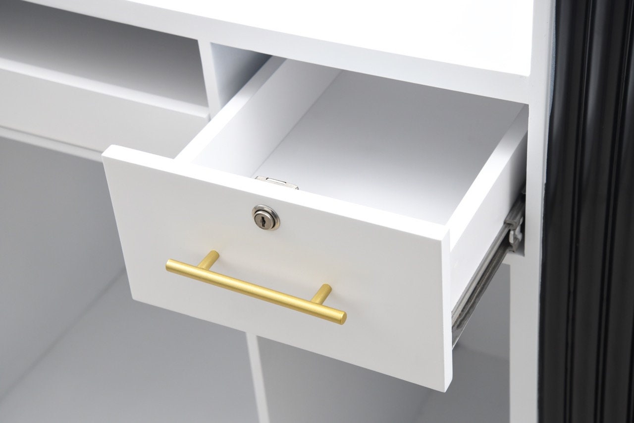 58" Black Tambour Reception Desk - Free Shipping