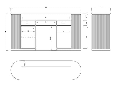 83" White Tambour Reception Desk - Free Shipping