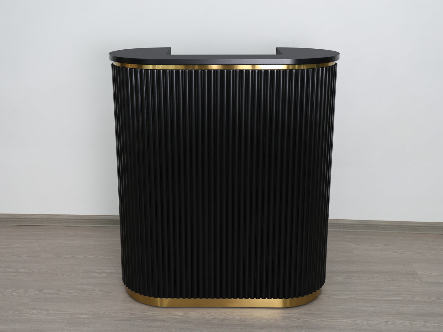 39" Black Tambour Reception Desk - Free Shipping