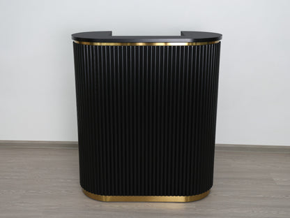 39" Black Tambour Reception Desk - Free Shipping