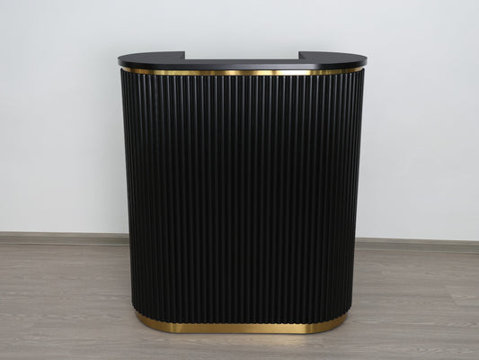 39" Black Tambour Reception Desk - Free Shipping