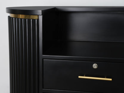 39" Black Tambour Reception Desk - Free Shipping