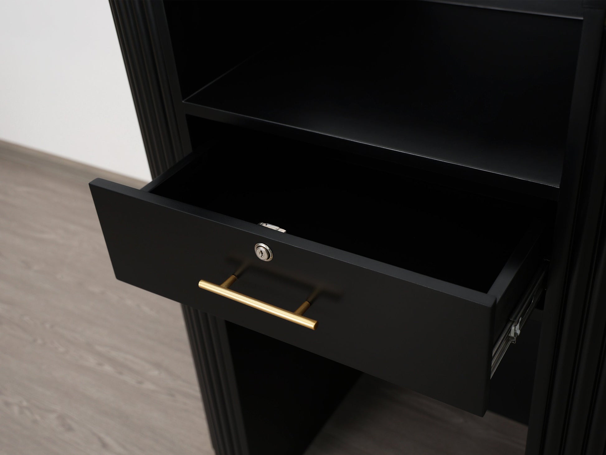 39" Black Tambour Reception Desk - Free Shipping
