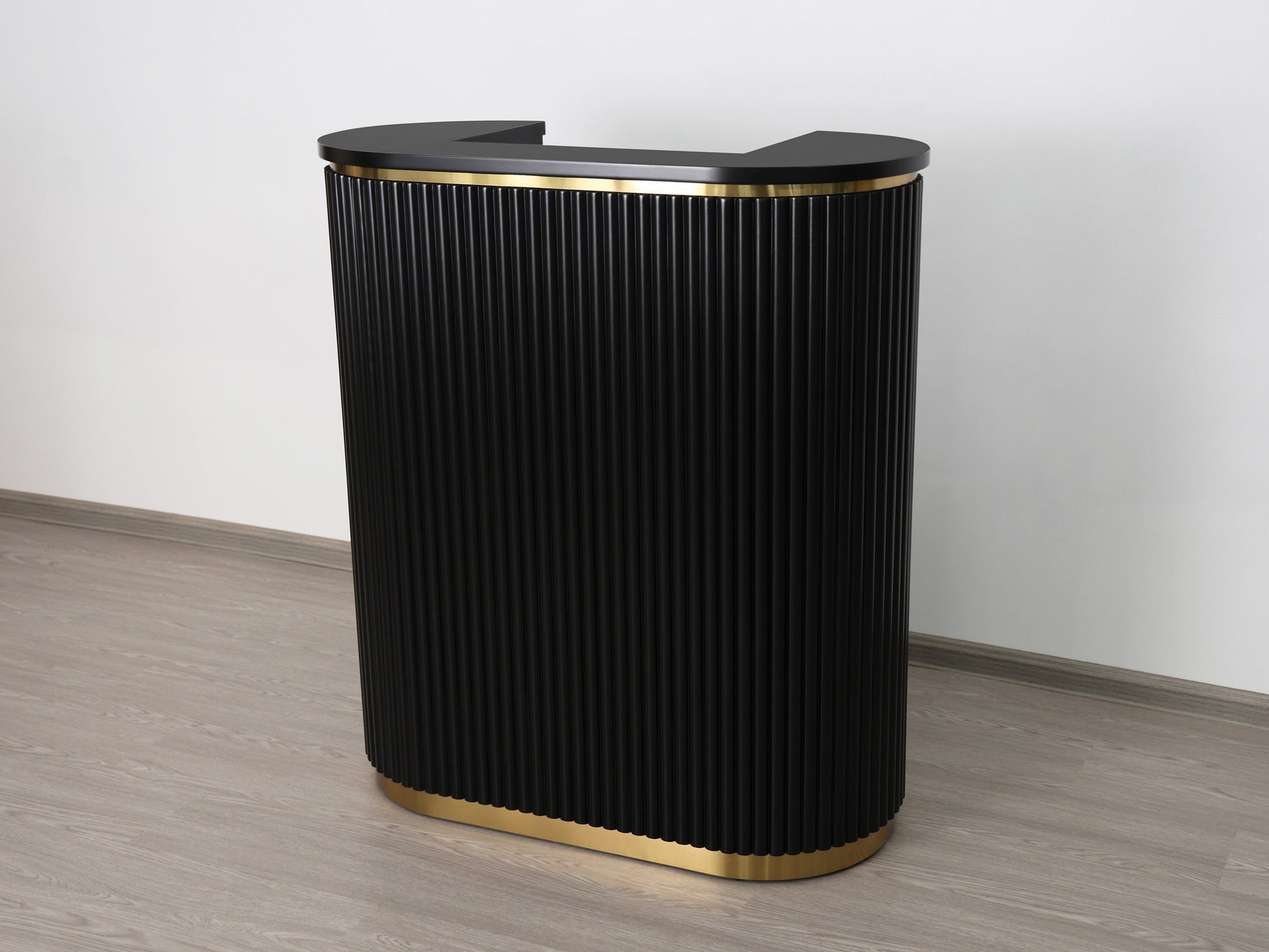 39" Black Tambour Reception Desk - Free Shipping