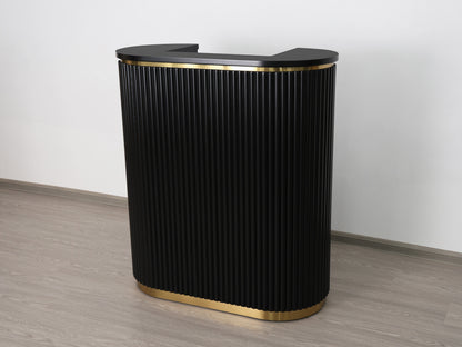 39" Black Tambour Reception Desk - Free Shipping