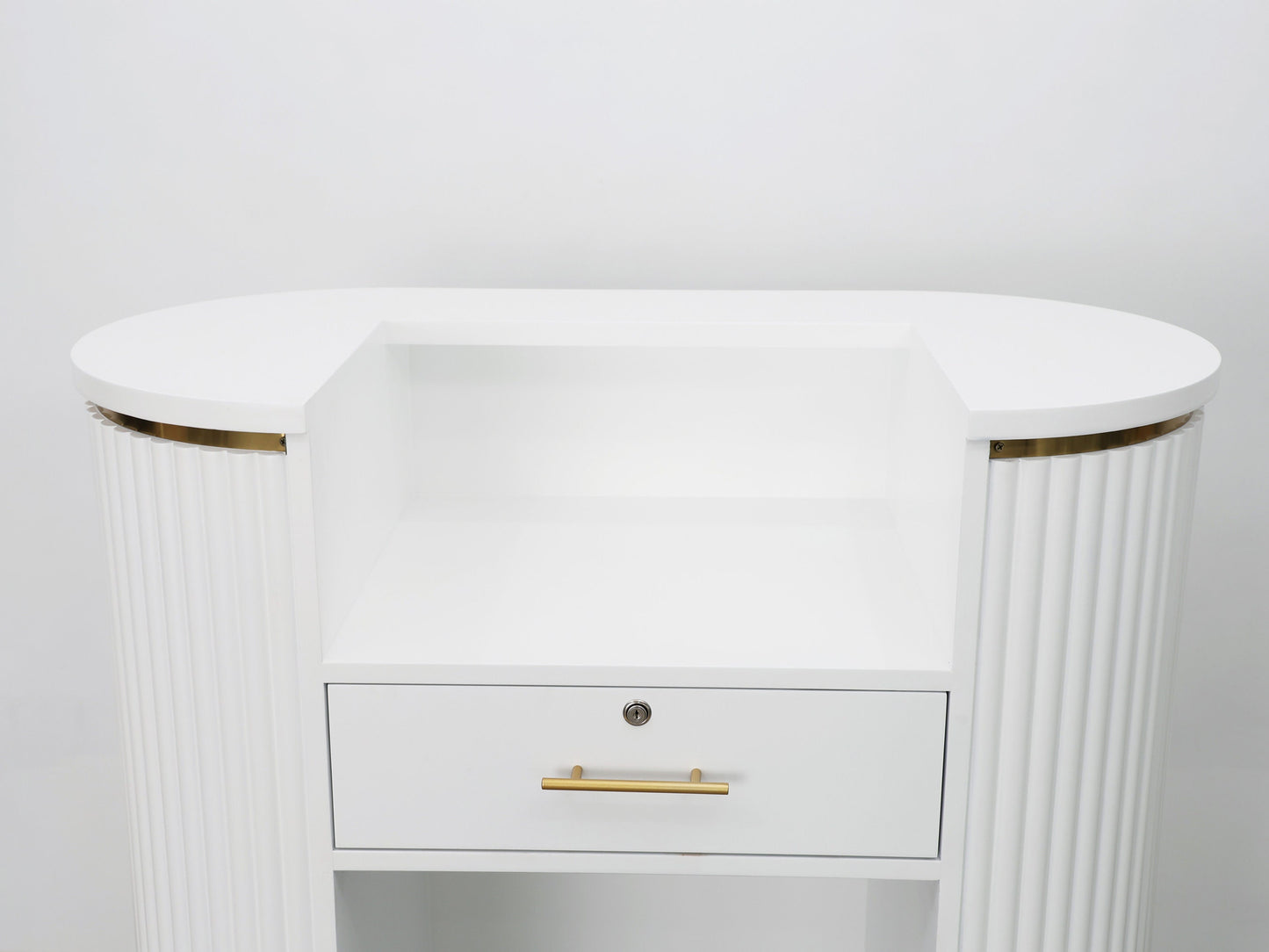 39" White Tambour Reception Desk - Free Shipping