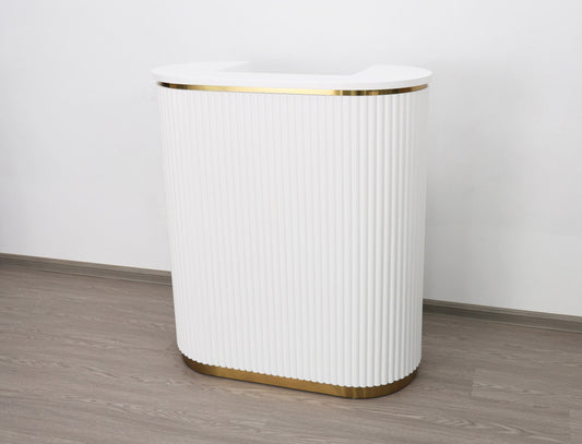 39" White Tambour Reception Desk - Free Shipping