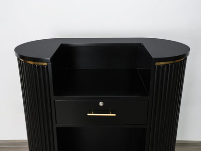 39" Black Tambour Reception Desk - Free Shipping