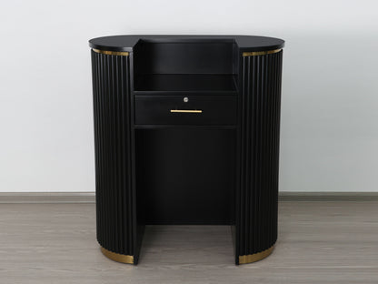 39" Black Tambour Reception Desk - Free Shipping