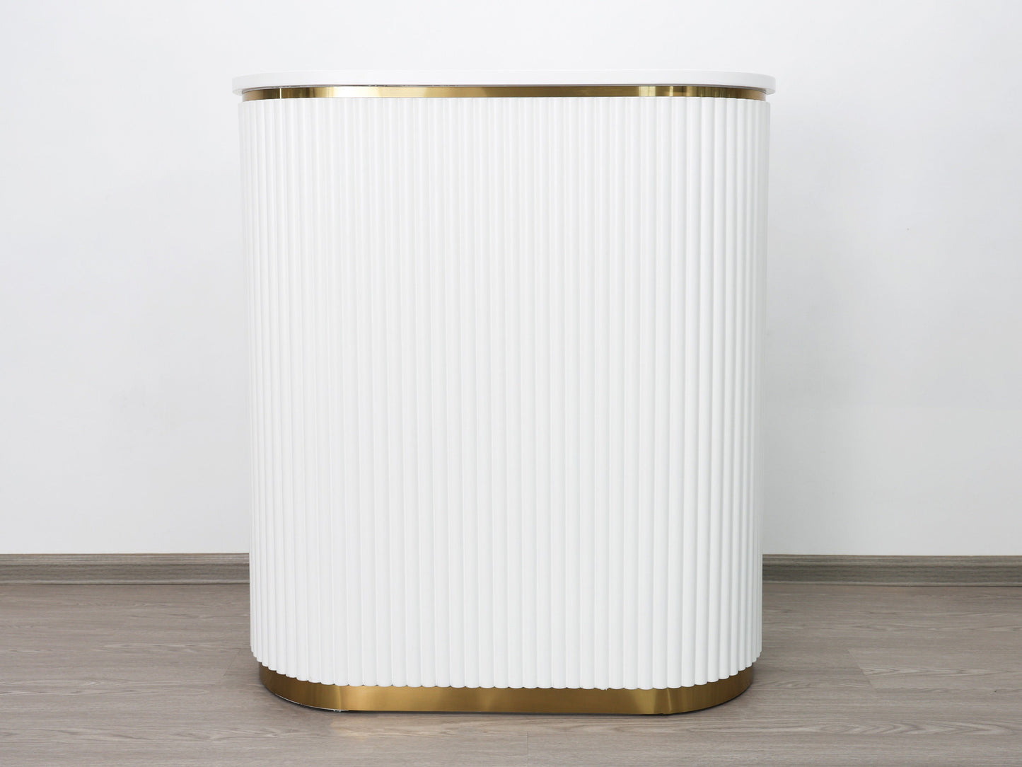 39" White Tambour Reception Desk - Free Shipping